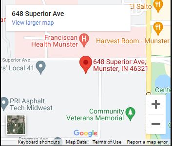 Here's an alt tag for the image: `648 Superior Ave, Munster, IN map`
